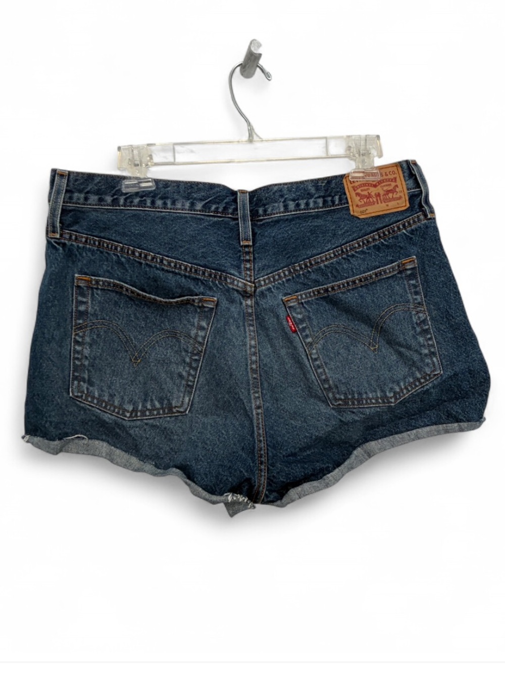 Levi's 501 Blue High-Waist Button Fly Denim Shorts